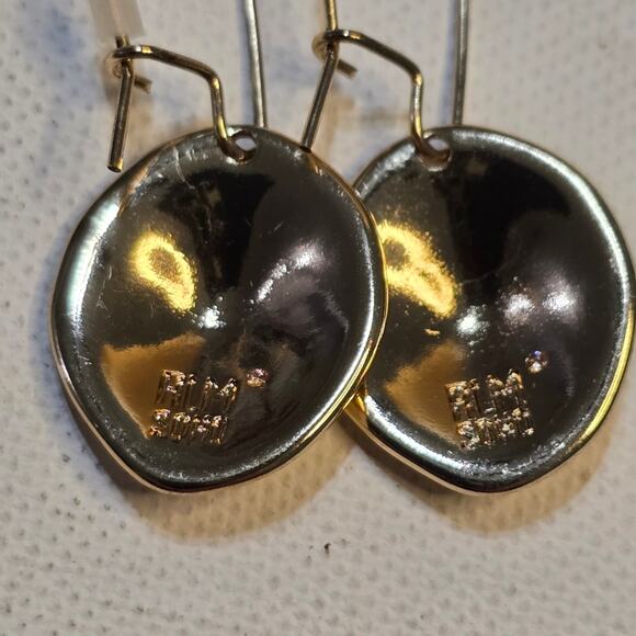 Robert Lee Morris Hammered Gold Tone Earrings New - Picture 5 of 6